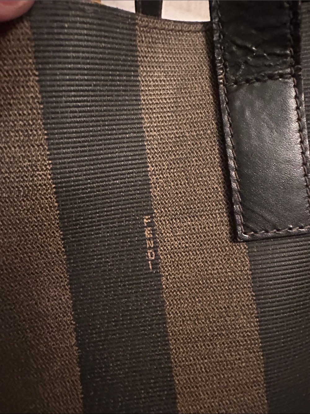 Fendi Black and Brown Vertical Stripe Tote - Picture 4 of 15